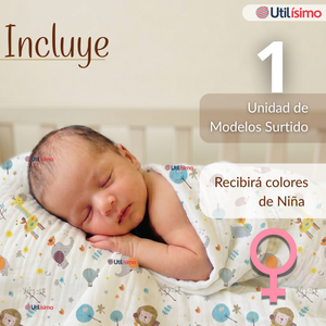 Manta Muselina 70x 70 CM Bebé Niño Multiuso 100% Algodón Colores Surtidos