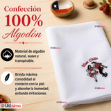 Pack 3 Pañuelos Baile Cueca 45cm Bordado Pareja Bailando Algodón Fiestas Patrias