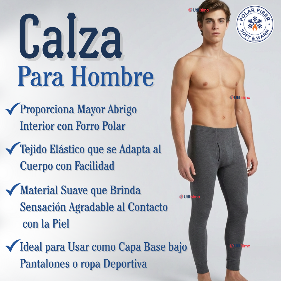 Calza Polar Para Hombre Térmica Invierno Calzoncillo Largo