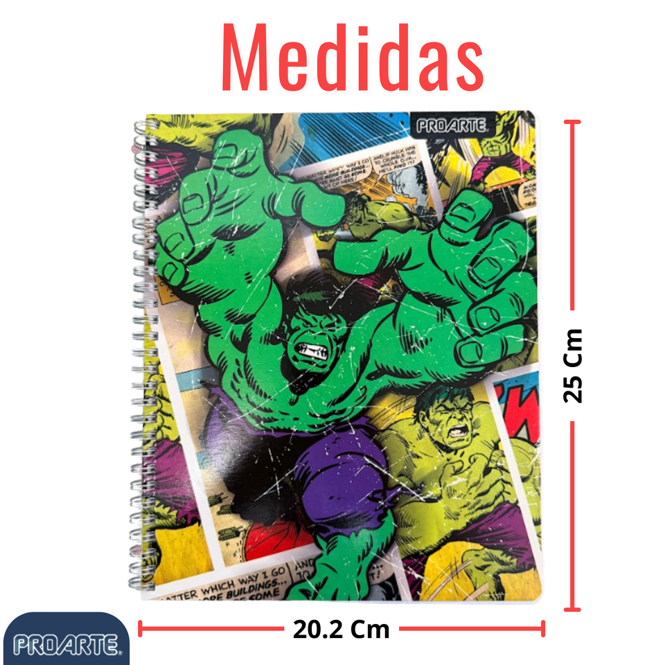 Pack 5 Cuadernos Universitarios Marvel Comics 100 Hojas Proarte Diseño Surtido