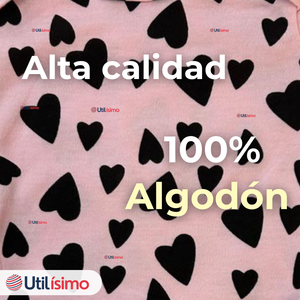 Pack 4 Bodys Niña Manga Corta Tedmimak 100% Algodón Cat Love
