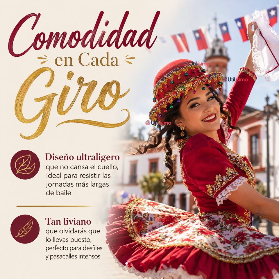 Sombrero Gorro Caporal Mujer Fiestas Patrias Rojo Con Cascabeles Baile Típico