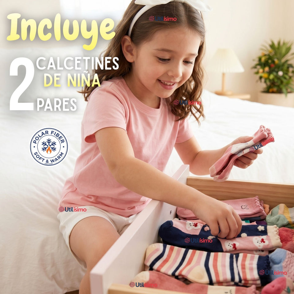 Pack 2 Pares Calcetines Niña Toalla Térmicos Suaves