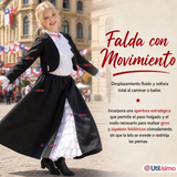 Traje Huasa Elegante Negro Juvenil Conjunto 4 Piezas Tipico Fiestas Patrias