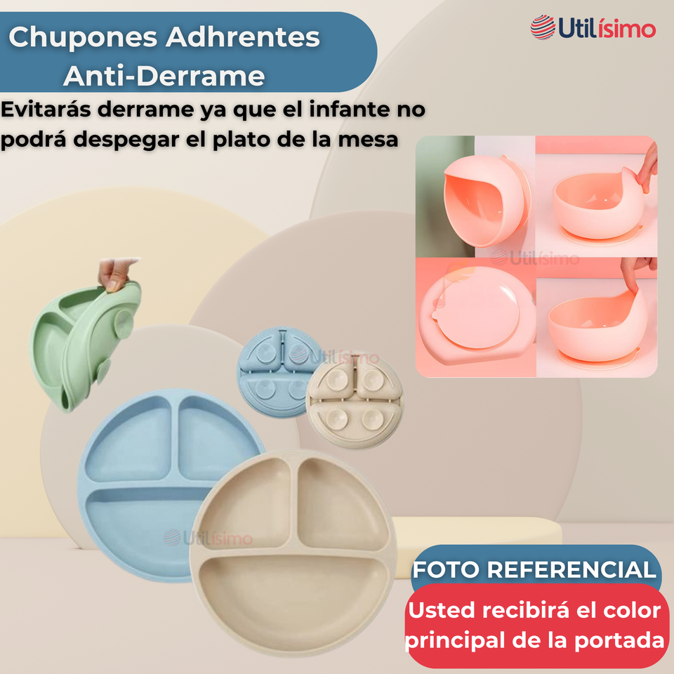 Set De Alimentación Bebé Silicona Con Vaso 5 Piezas Libre BPA