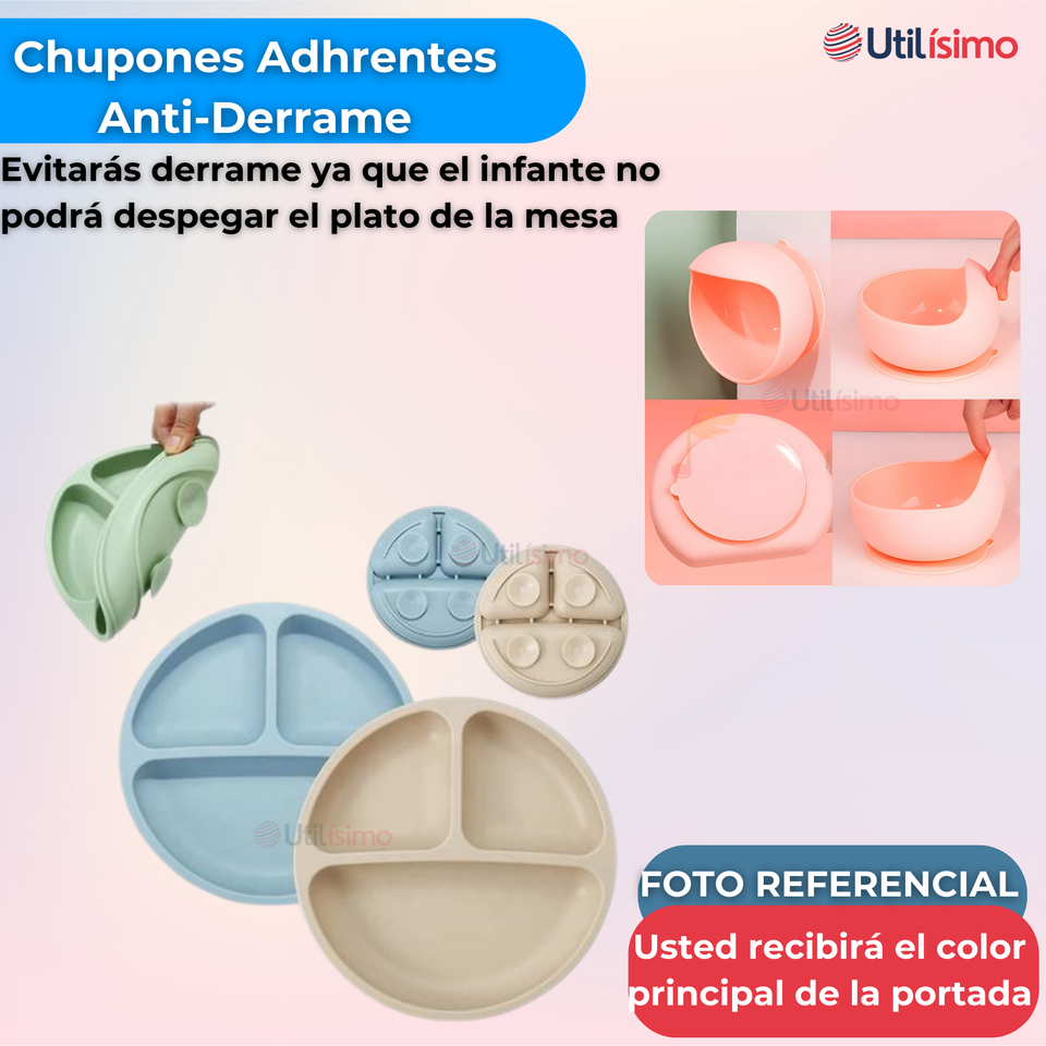 Set De Alimentación Bebé Silicona Con Vaso 11 Piezas Libre BPA