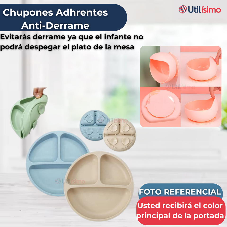 Set De Alimentación Bebé Silicona De Formas 6 Piezas Libre BPA