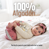 Conjunto 3 Piezas Buzo Pantalón Polerón Body De Algodón Rosado Bebé Niña