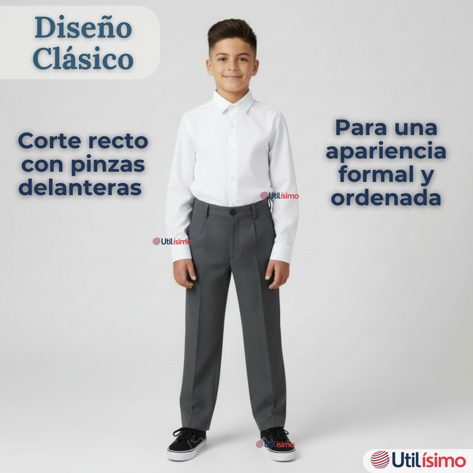 Pantalón Escolar Colegio Clásico Niño Gris