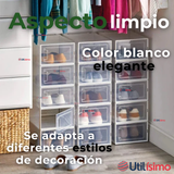 Zapatera Plegable Organizador Apilable 6 Niveles Blanco