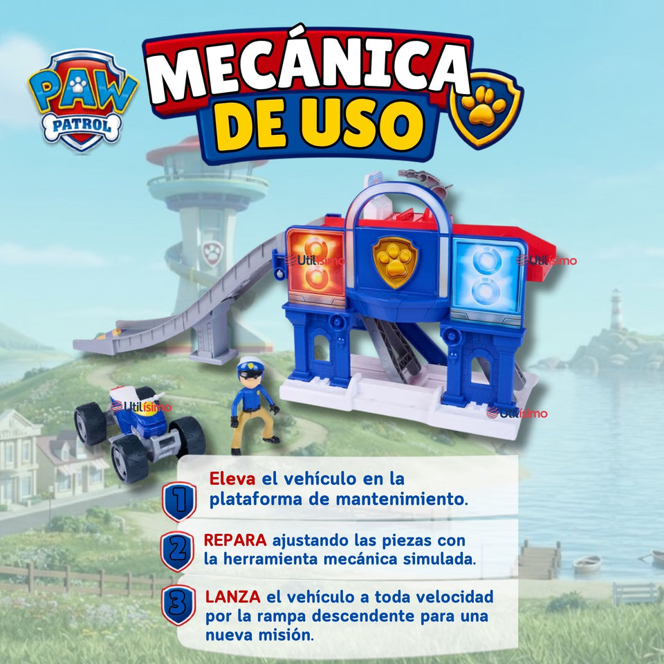 Pista de Juego Paw Patrol Estacion de Rescate con Vehículo y Figura