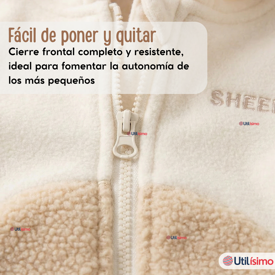 Polerón Polar Con Capucha Invierno Bebé Niña Fluffy Sheep