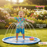 Alfombra Piscina Agua Rociador Para Niño Color Azul 100 cm