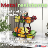 Frutero De Mesa Organizador Multiusos 2 Niveles Negro