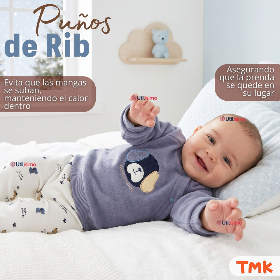 Conjunto Buzo Polerón 2 Piezas Bebé Niño Tedmimak Cute Dog
