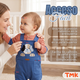 Conjunto 2 Piezas Jardinera Polera Manga Larga 100% Algodón Bebé Niño Jumper Tedmimak Adorable Puppy