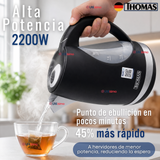 Hervidor Eléctrico Thomas 2lt Alta Potencia Tecnologia Alemana Negro