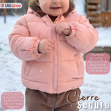 Parka Osito Con Capucha Manga Larga Rosado Niña Infantil