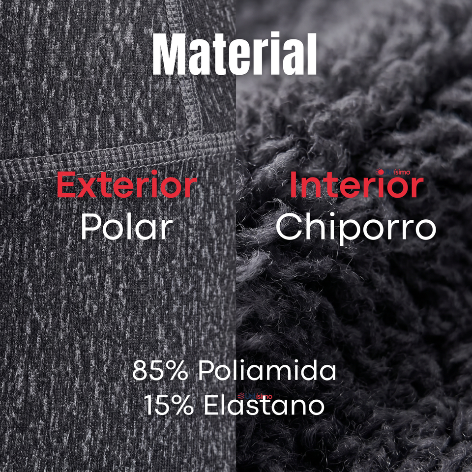 Calza Polar Con Chiporro Térmica Mujer Elásticada Negro Jeans