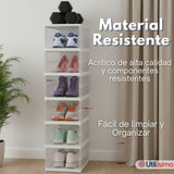 Zapatera Plegable 6 Niveles Cajas Organizadoras Apilable Color Blanco