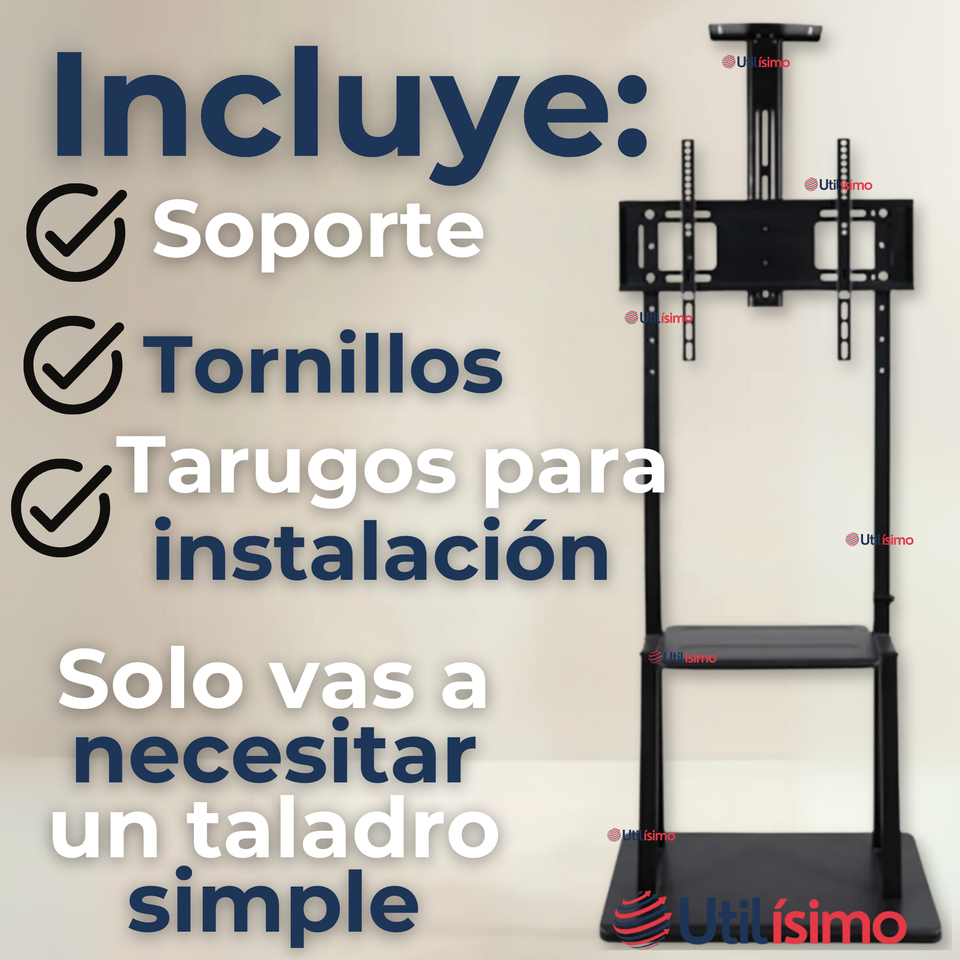Soporte TV Grande Móvil Con Ruedas 32 a 75 Pulgadas 32 35 40 43 50 55 60 65 75