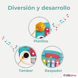 Juguete Xilófono Piano 5 en 1 Bebé Niña Niño Interactivo Notas Multicolor