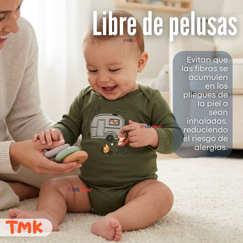 Pack 5 Bodys Manga Larga 100% Algodón Bebé Niño Tedmimak Sweet Nature