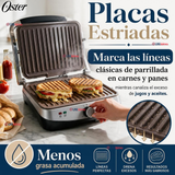 Parrilla y Panini 2 en 1 Oster® Multiuso Eléctrica Revestimiento Bioceramic® CKSTPA4881