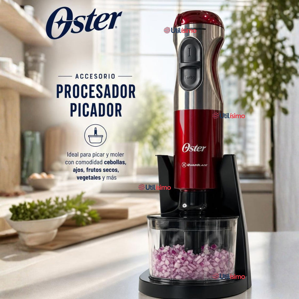 Batidora de inmersión Oster® con cuchilla Quad y accesorios FPSTHB5103R