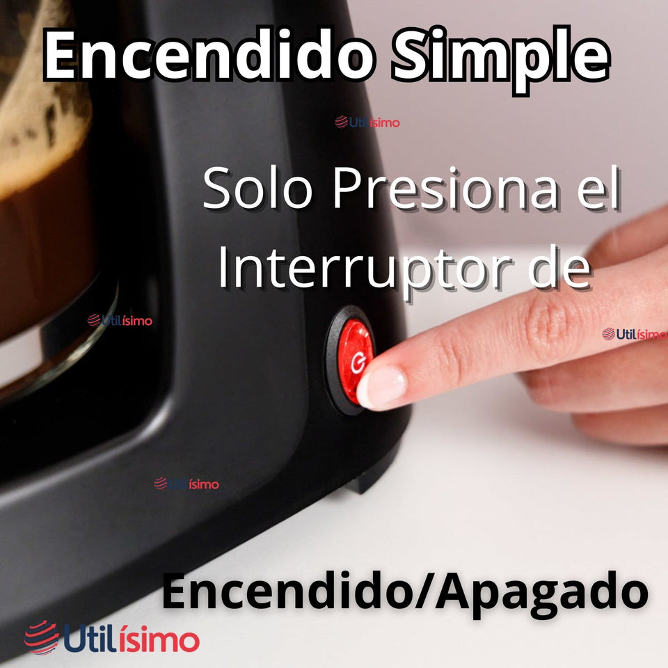 Cafetera Eléctrica 6 Tazas 600W de Potencia Con Filtro Reutilizable