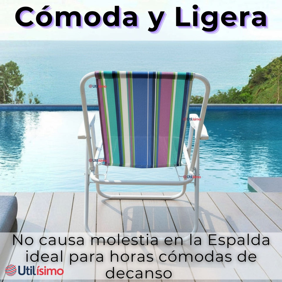 Silla Plegable Portátil Playa Camping Picnic Exteriores