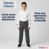 Pack 3 Pantalón Escolar Colegio Clásico Niño Gris
