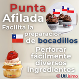 Pack 50 Mondadientes Pinchos Palillos Bandera De Chile