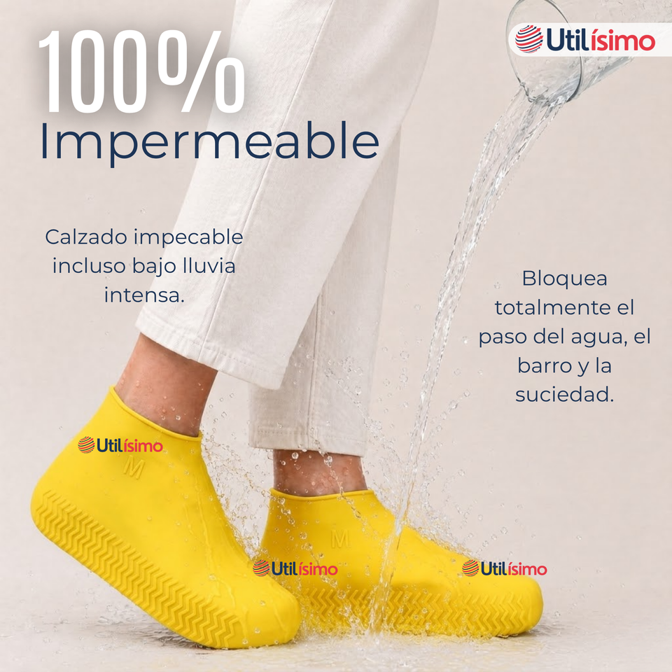 Fundas Cubre Zapatos Amarillo Impermeable Surtidas Silicona Antideslizante 1 Par