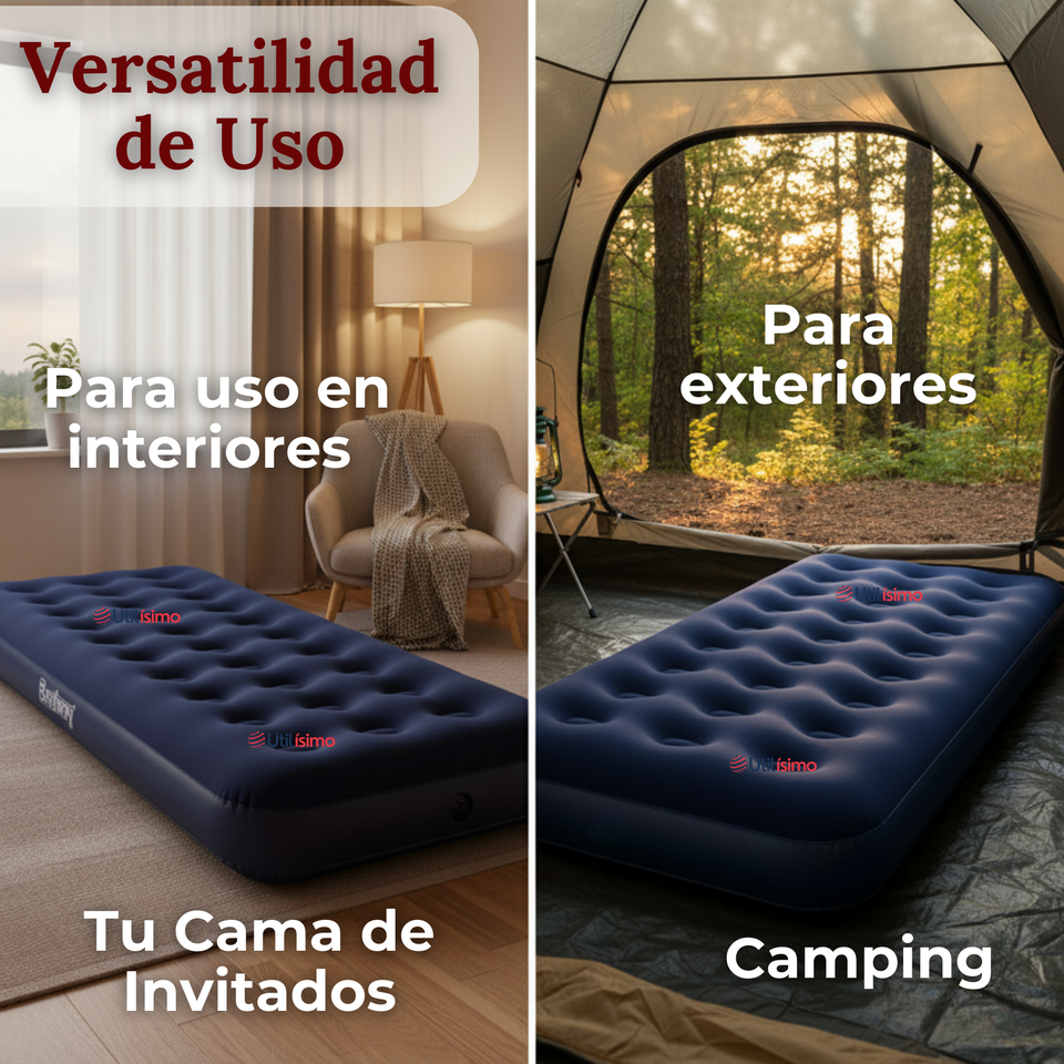 Colchón Inflable Individual 1 Plaza Camping Bestway