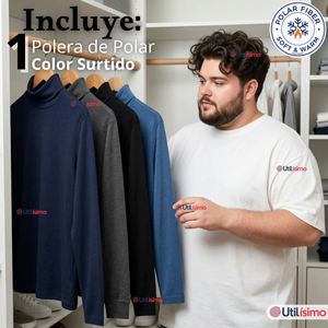 Camiseta Polera Polar Primera Capa Cuello Beatle Manga Larga Colores Surtidos Hombre