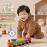 Buzo Polerón Conjunto Polar Niño Con Capucha Unicolor Café