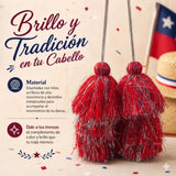 Pack 6 Tulmas Peinado Accesorio Sambo Caporal Rojo Baile Típico