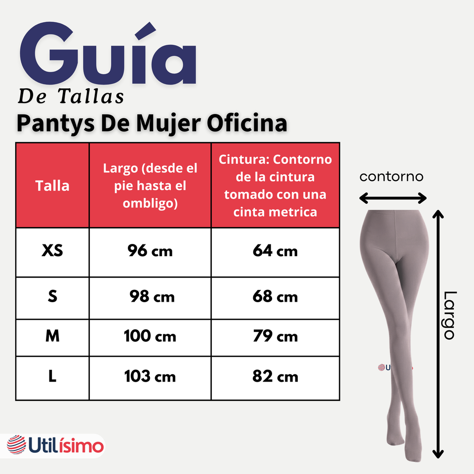 Pack 3 Pantys Semitransparentes Elasticadas Oficina Gris