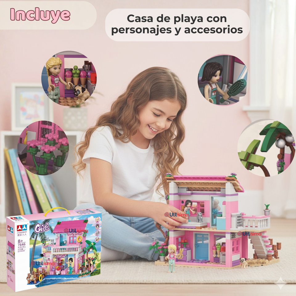 Set De Bloques Didácticos Juguete Niña Casa de Muñecas 474 Piezas