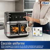 Freidora de aire digital Oster®, con recubrimiento Oster® DiamondForce, 7.5L de capacidad, CKSTAF75WDSSDF 1600W