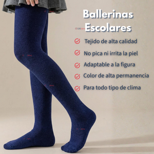 Pack 3 Panty Ballerinas Elasticadas Escolares Niña Algodón Azul