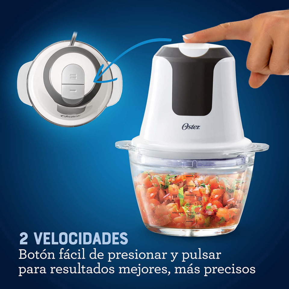 Mini picadora Oster® 3 tazas con tazón de vidrio FPSTFP3340
