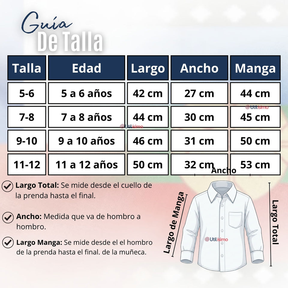 Traje Chilote Niña Azul Fiestas Patrias Con Camisa 4 Piezas Tradicional Chilota