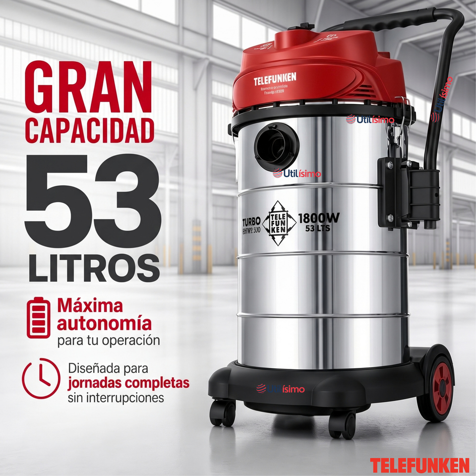Aspiradora De Tambor Telefunken Turbo Expert 1800W 53L