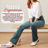 Pantalón Cotelé Palazzo Polar Con Chiporro Elasticado Térmico Verde Agua