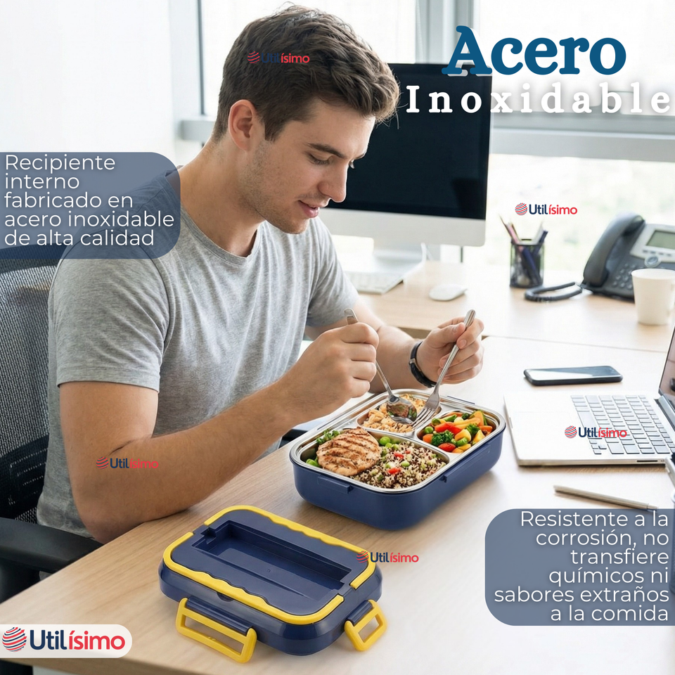 Lonchera Eléctrica Lunchbox Portátil Fiambrera Calentadora 1.5L 40W Coche Oficina