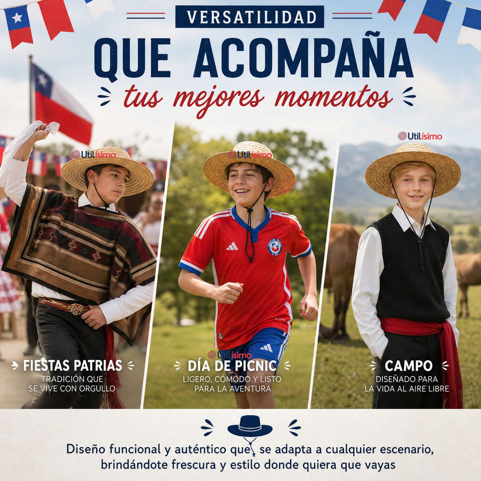 Sombrero Chupalla Huaso Juvenil Fiestas Patrias