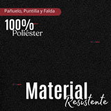 Traje Chilote Juvenil Negro Fiestas Patrias Con Polera 4 Piezas Tradicional Chilota