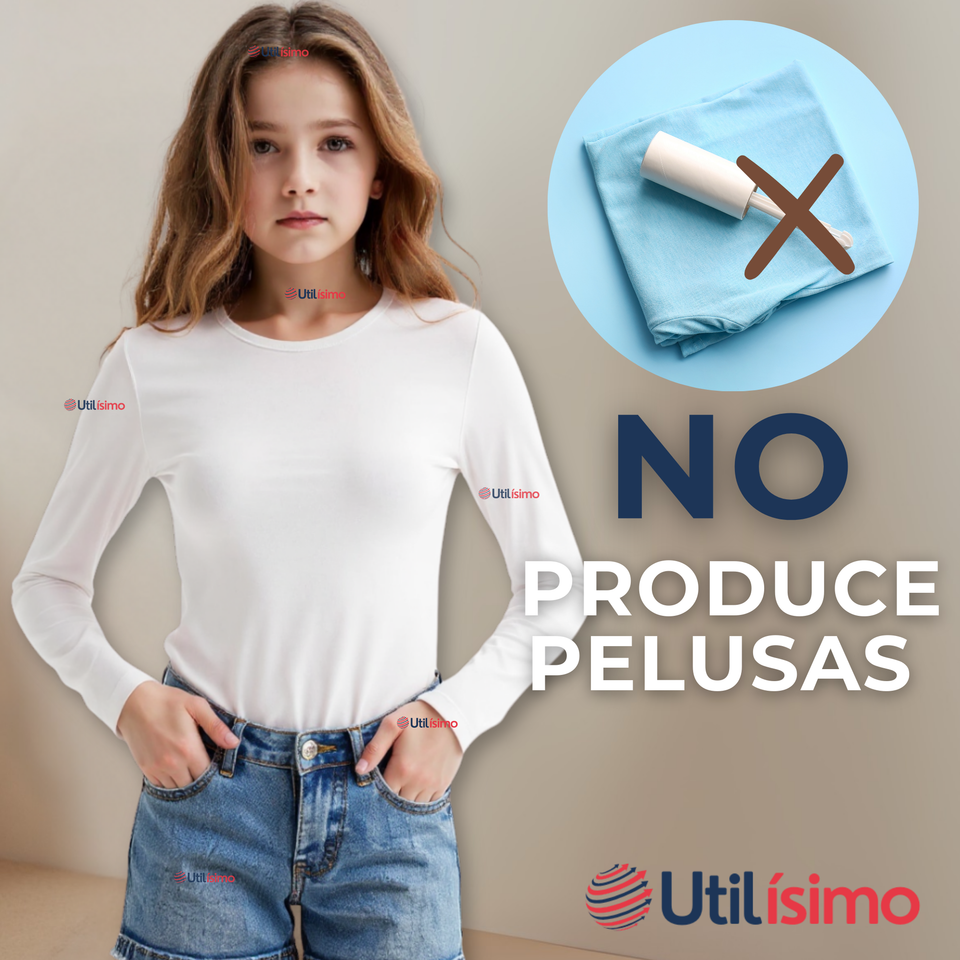 Camiseta De Panty Elástica Transpirable Manga Larga Segunda Piel Niña Nylon Blanco